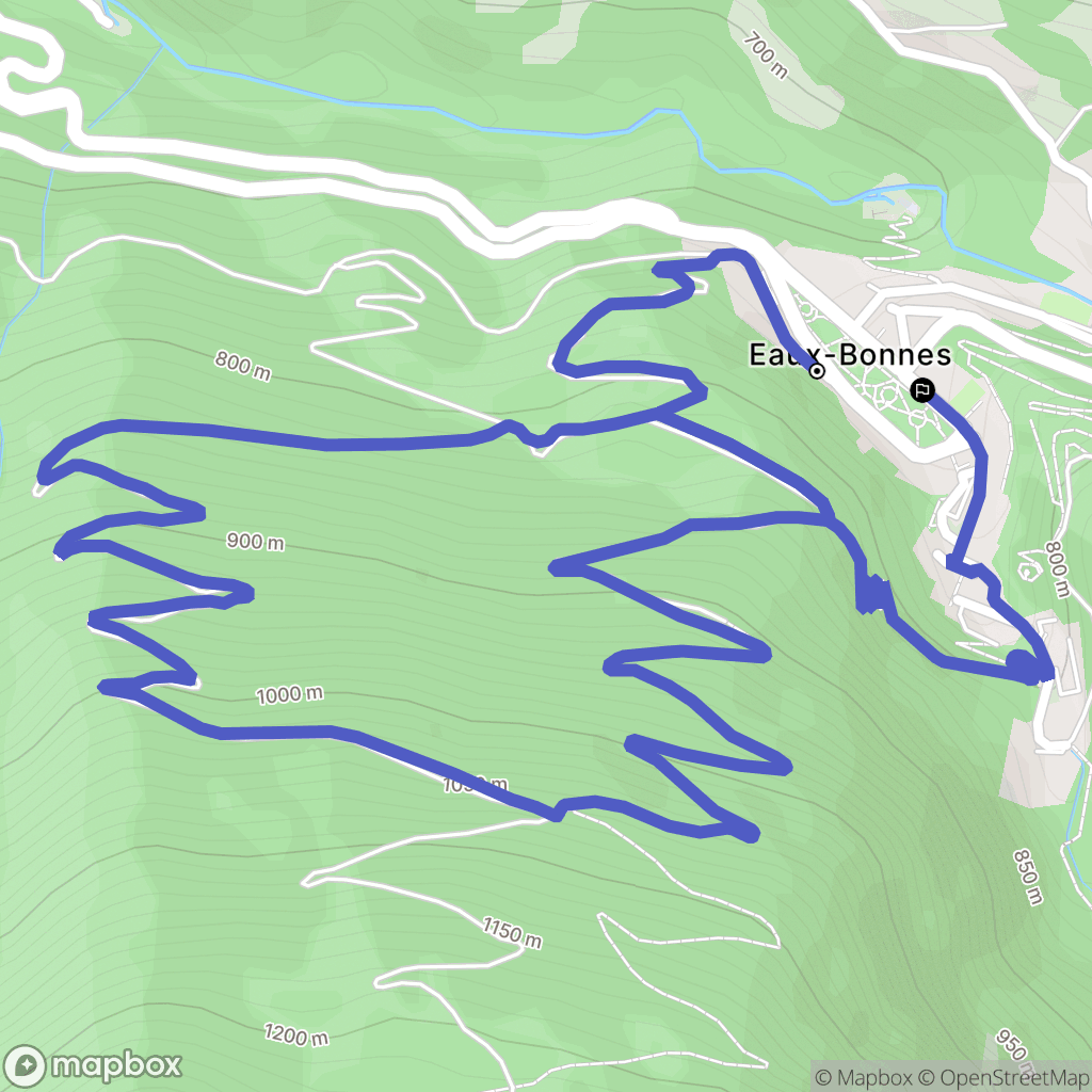 Eaux-Bonnes : carte du parcours de randonnée - France