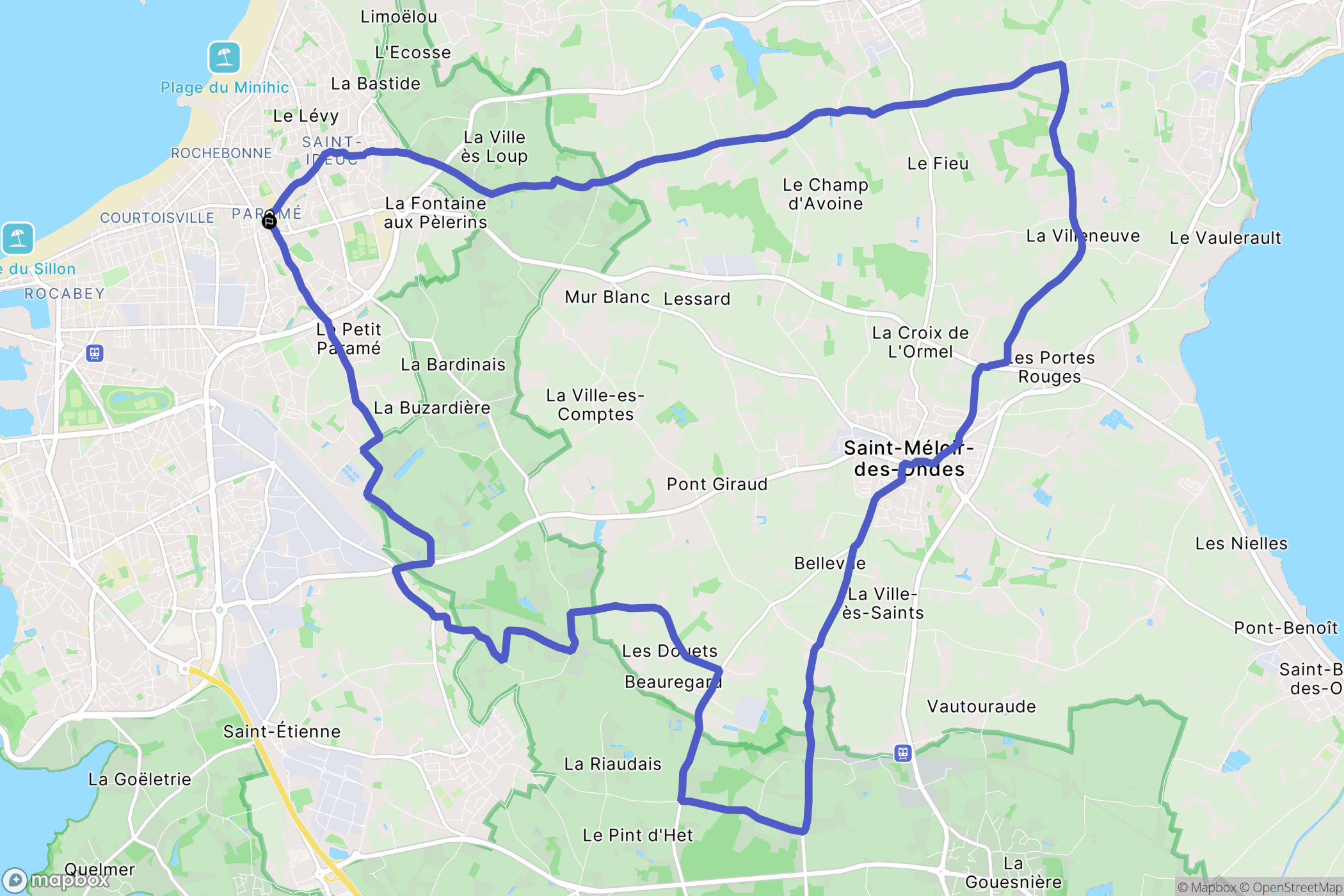 Saint-Malo : carte du parcours de randonnée - France