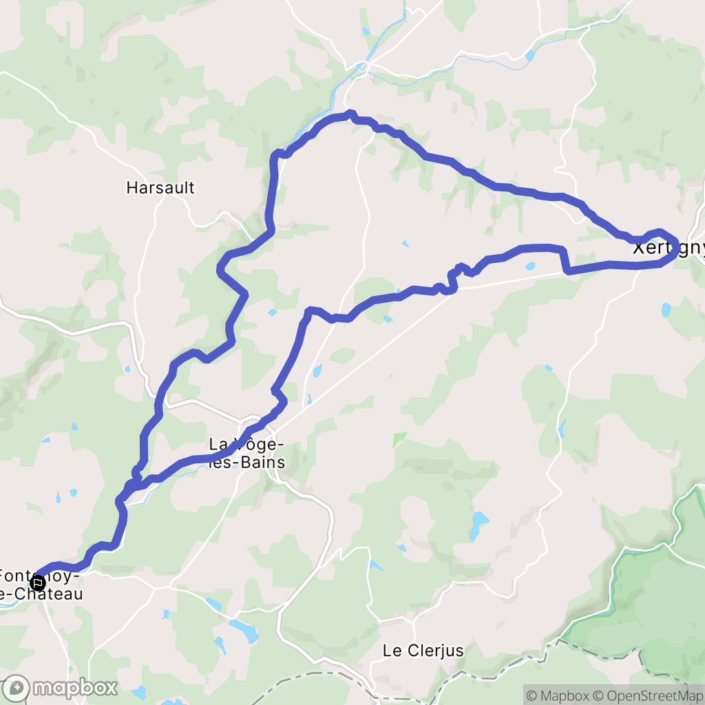 Fontenoy-le-Château : carte du parcours de randonnée - France