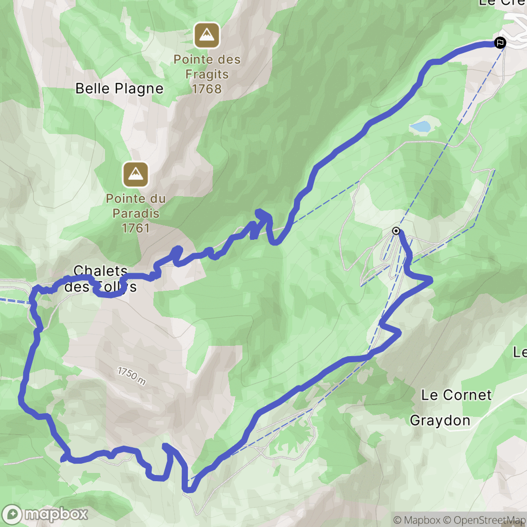 Saint-Jean-d'Aulps : carte du parcours de randonnée - France