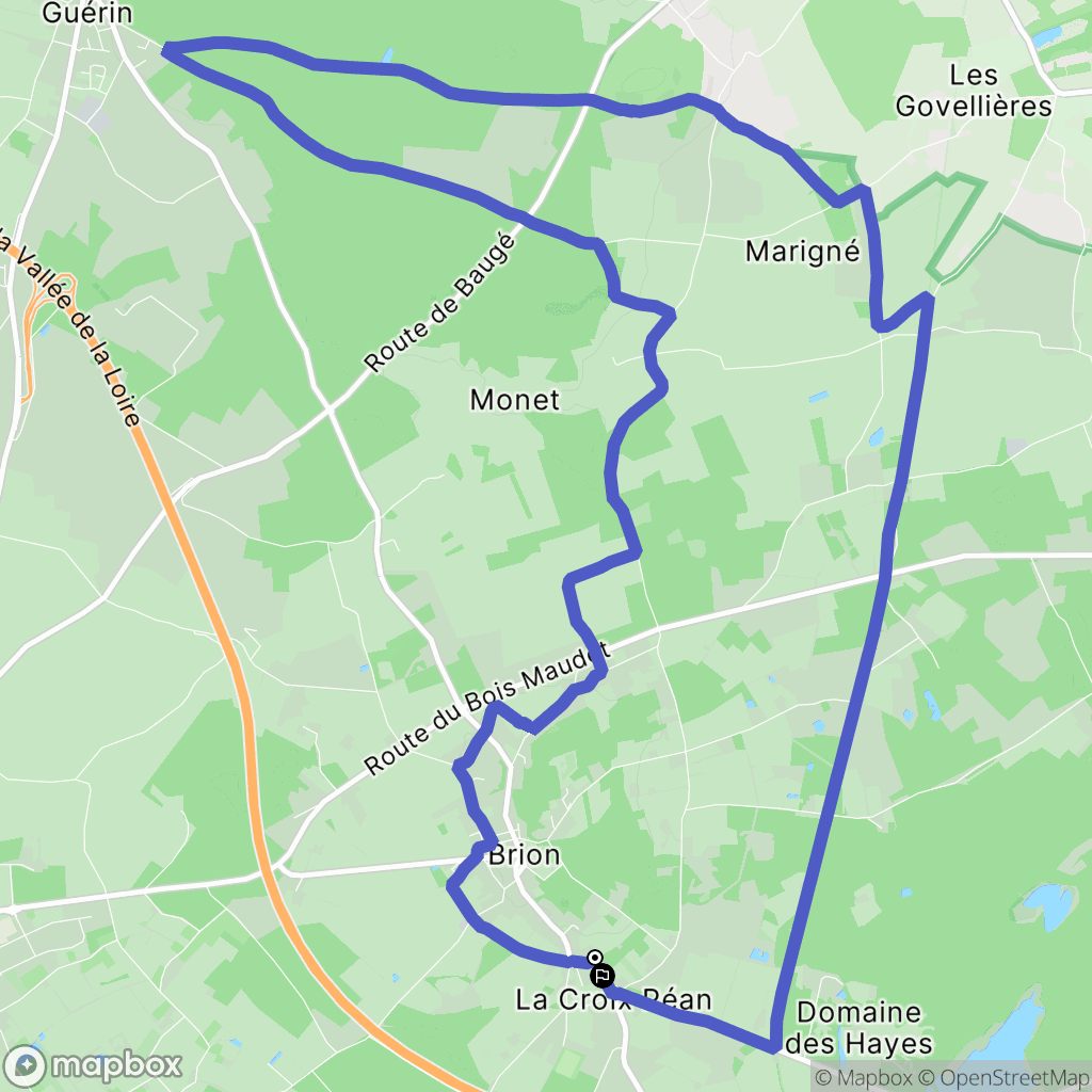 Les Bois d'Anjou : carte du parcours de randonnée - France