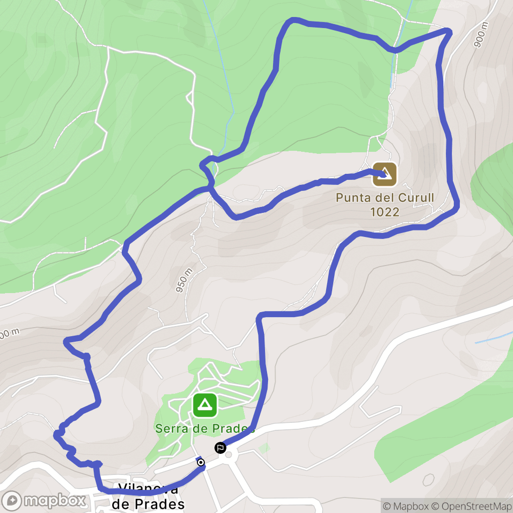 Vilanova de Prades : carte du parcours de randonnée - Spain