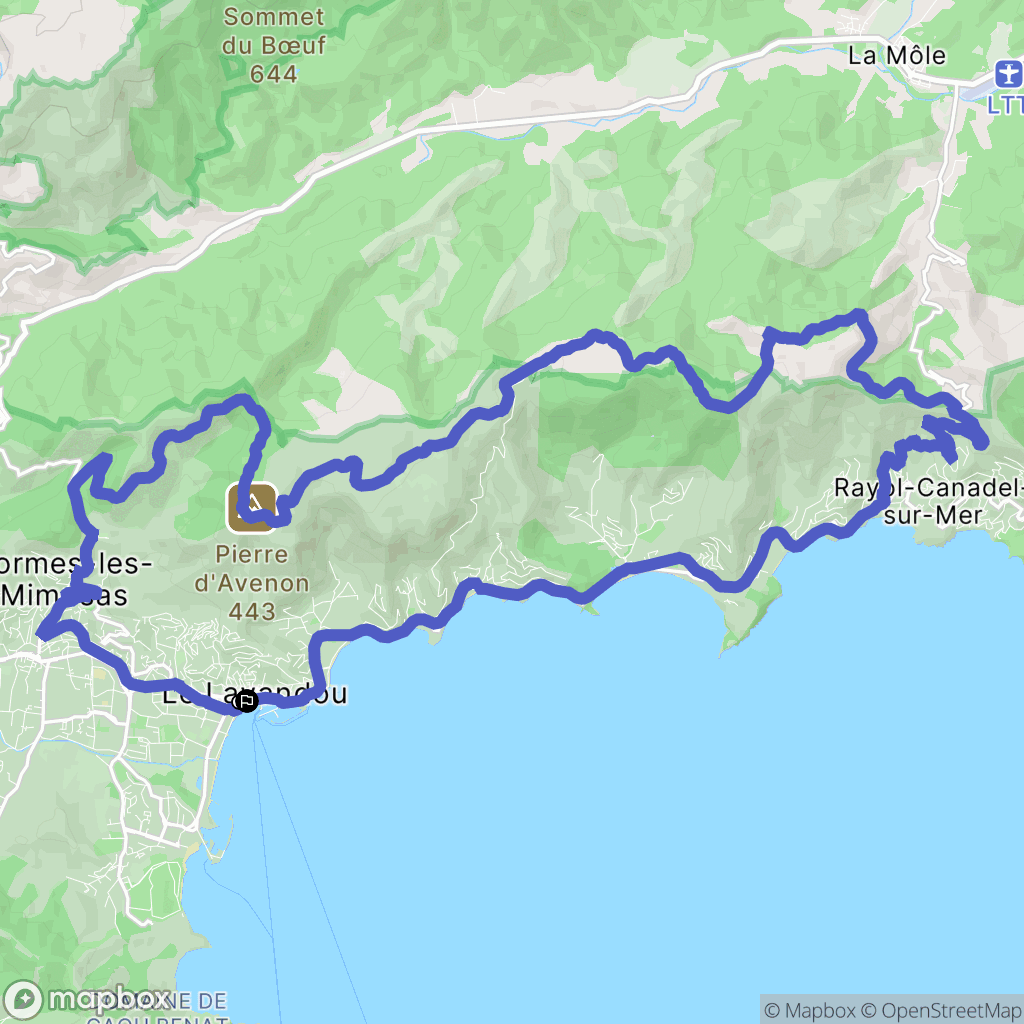 Le Lavandou : carte du parcours de randonnée - France