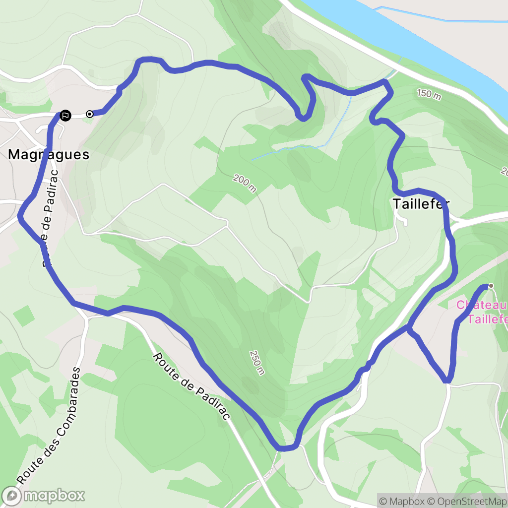 Carennac : carte du parcours de randonnée - France
