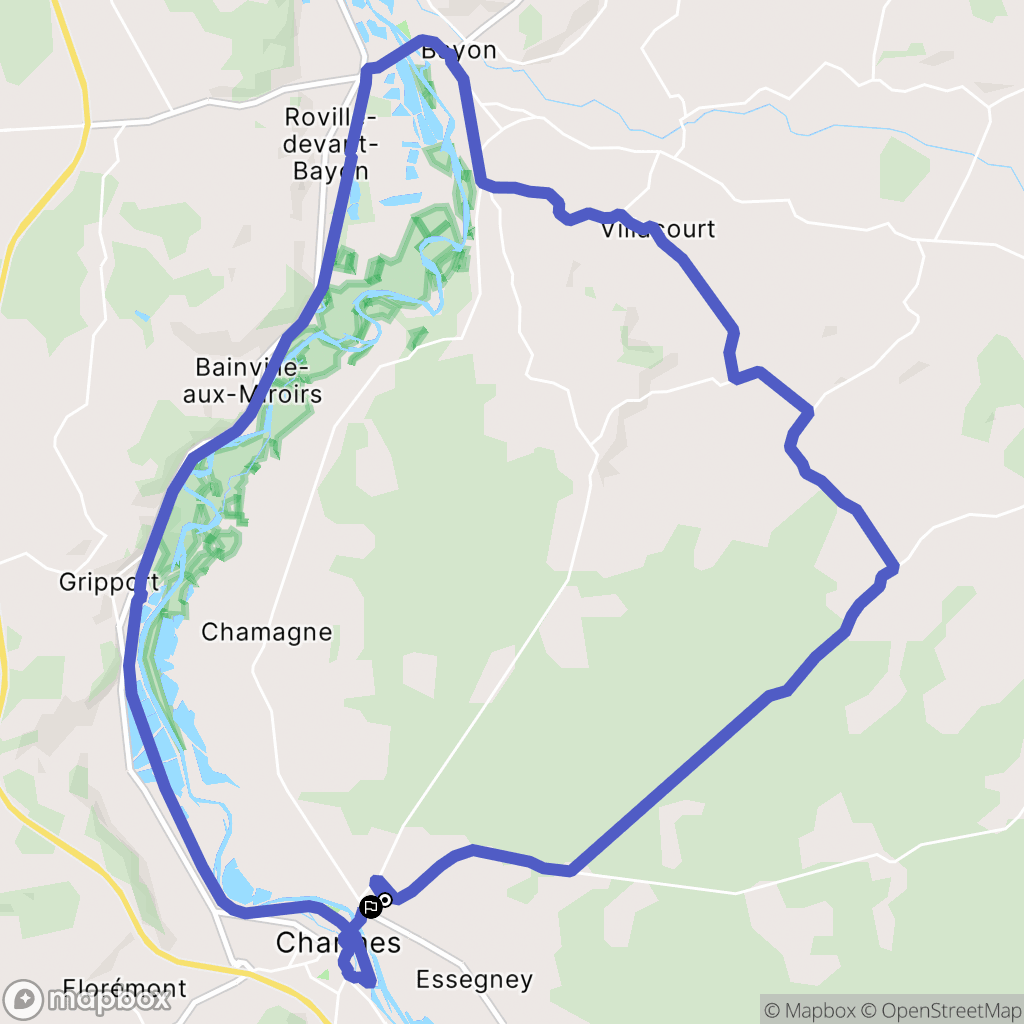 Charmes : carte du parcours de randonnée - France