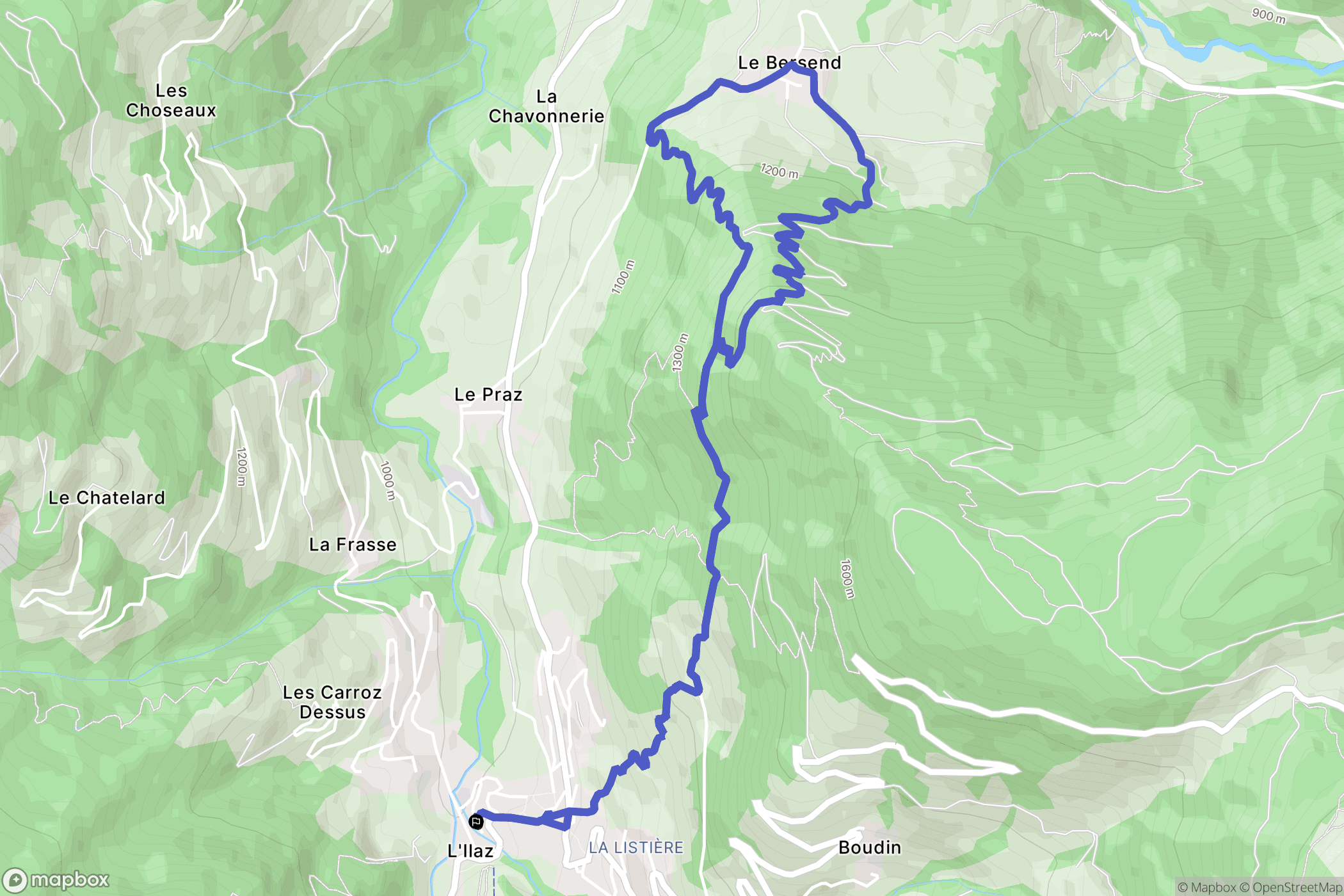 Beaufort : carte du parcours de randonnée - France