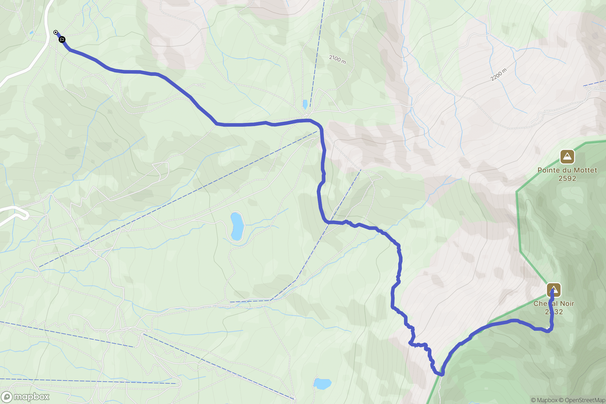 Saint-François-Longchamp : carte du parcours de randonnée - France