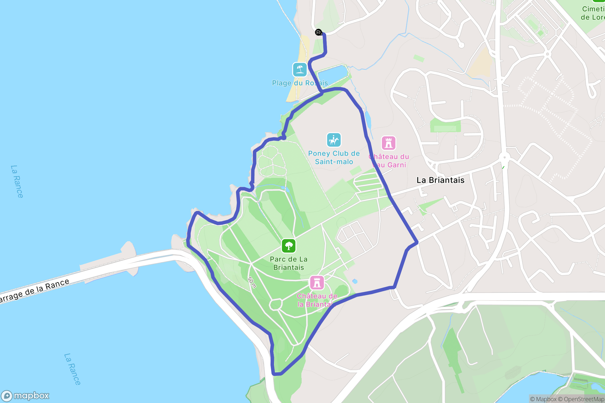 Saint-Malo : carte du parcours de randonnée - France