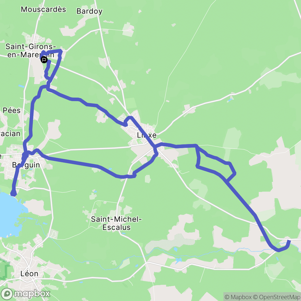 Vielle-Saint-Girons : carte du parcours de randonnée - France