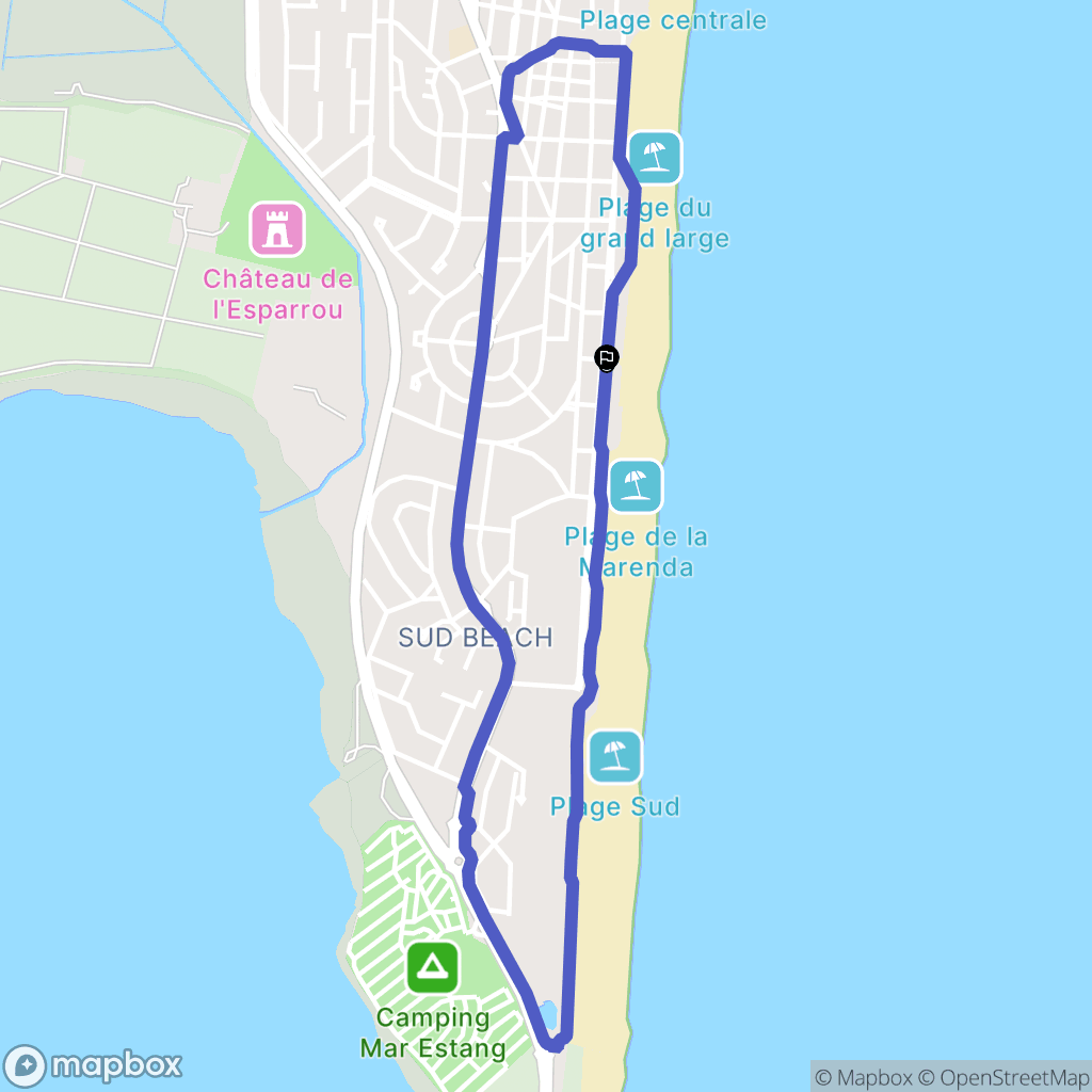 Canet-en-Roussillon : carte du parcours de randonnée - France