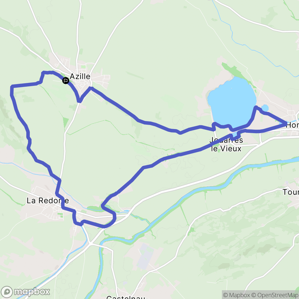 Azille : carte du parcours de randonnée - France