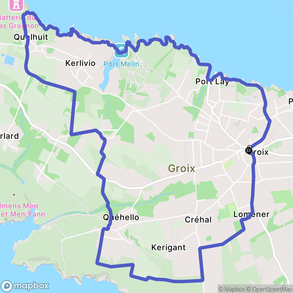 Groix : carte du parcours de randonnée - France