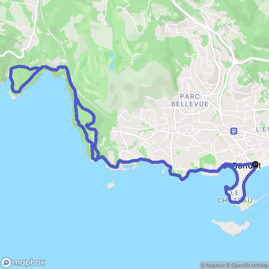 Bandol : carte du parcours de randonnée - France