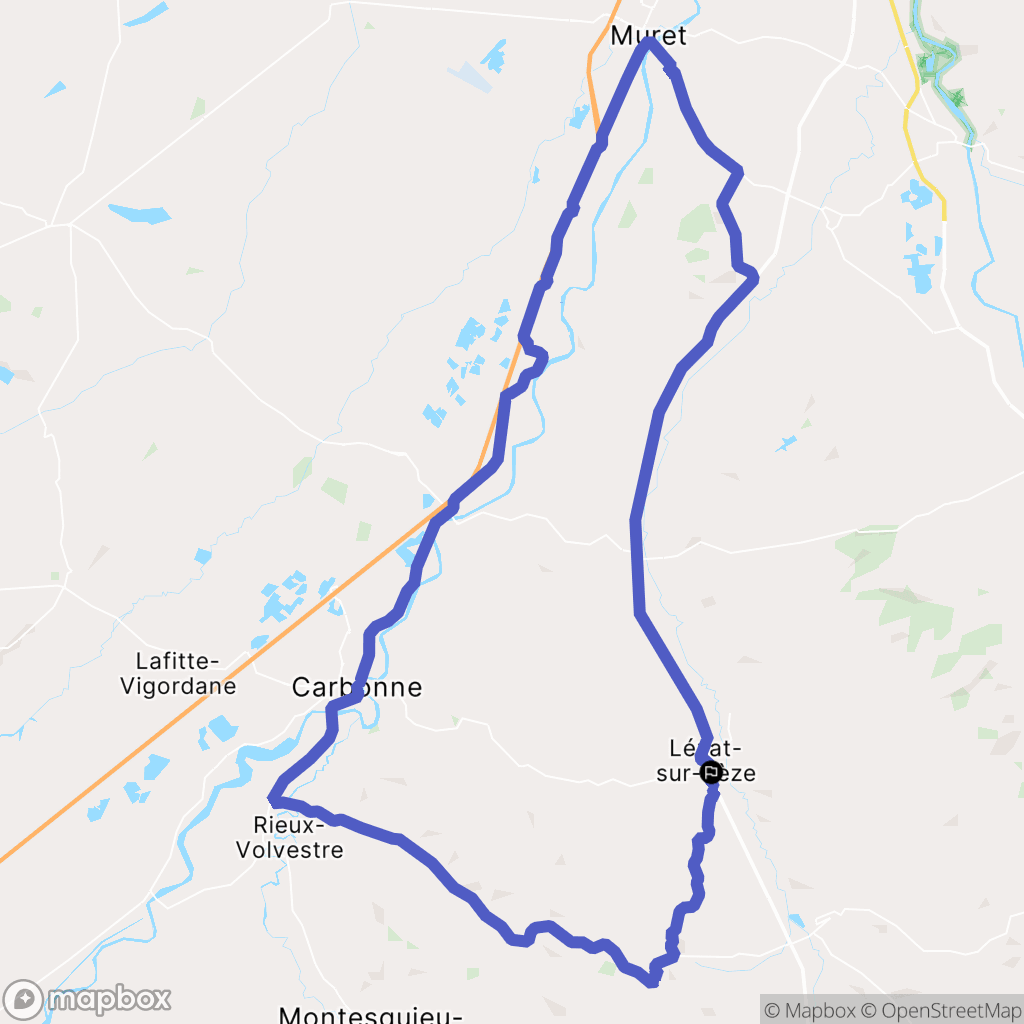 Lézat-sur-Lèze : carte du parcours de randonnée - France
