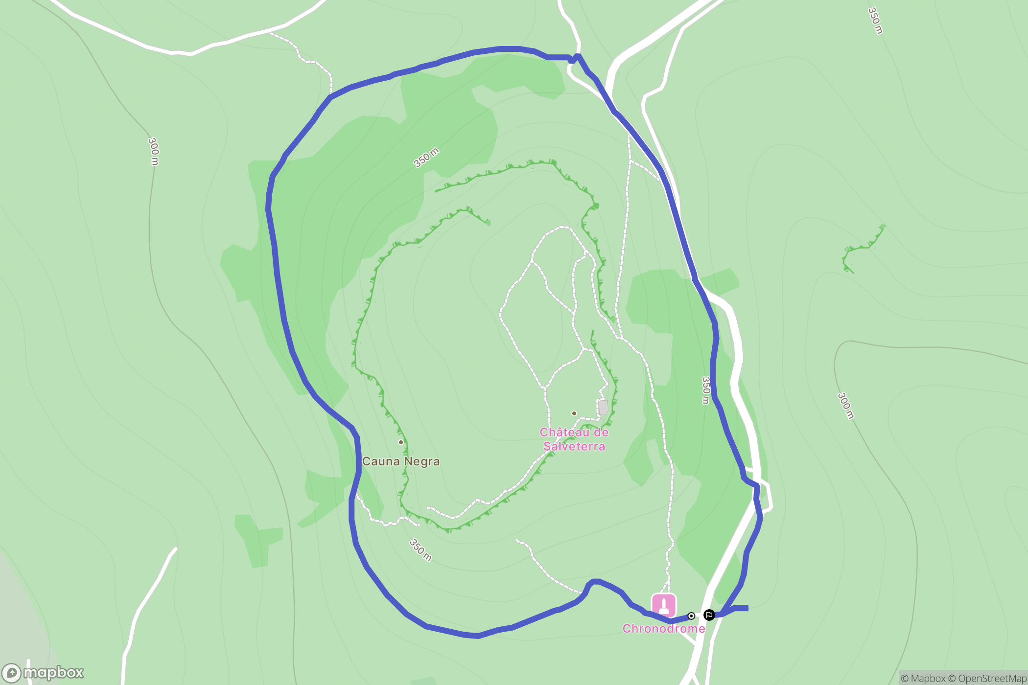 Opoul-Périllos : carte du parcours de randonnée - France