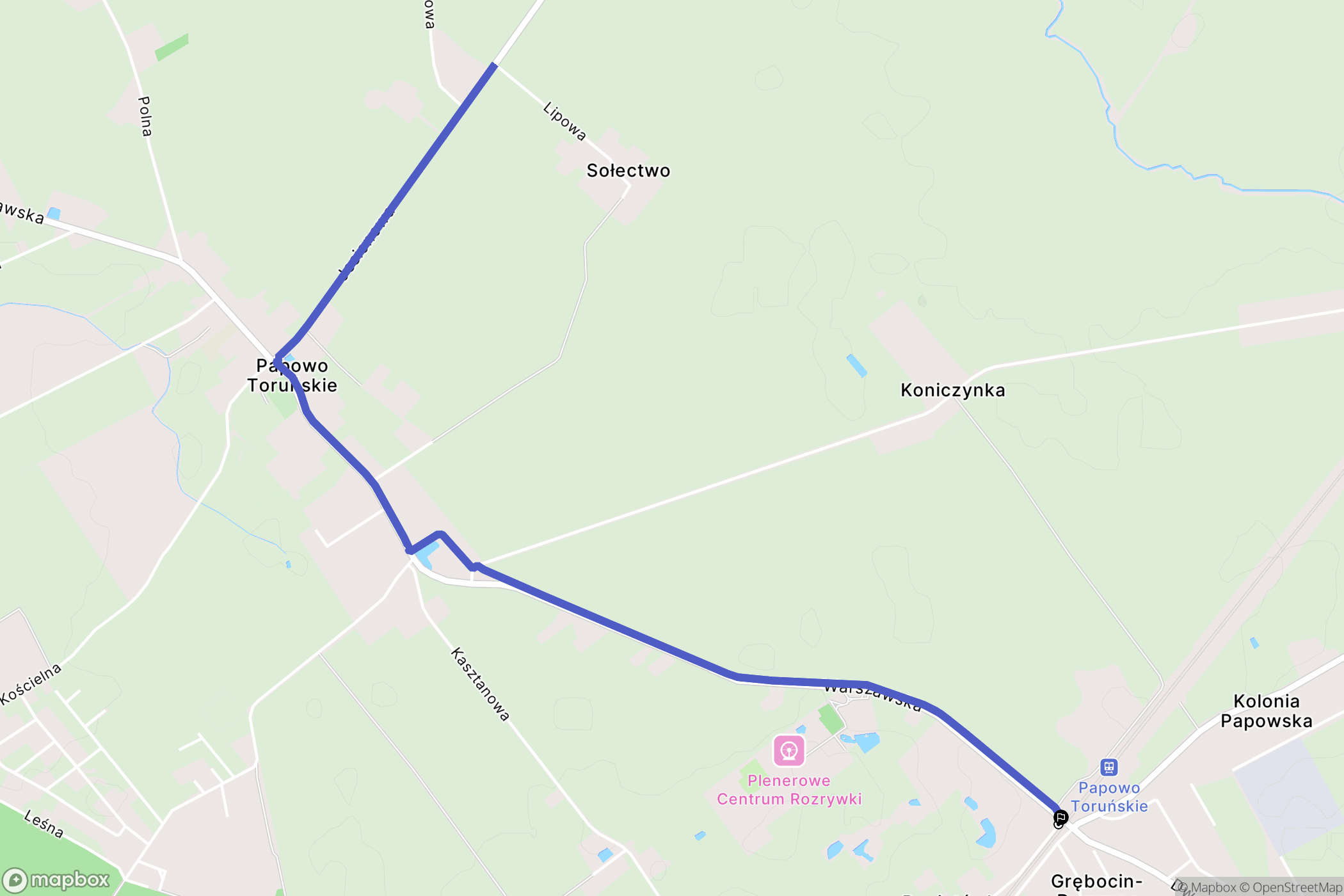 Grębocin: mapa trasy - Poland
