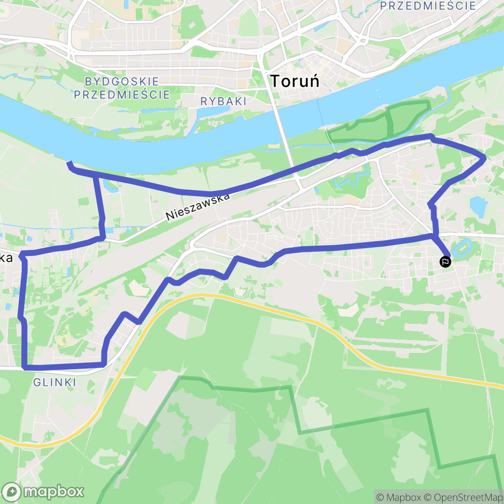 Toruń: mapa trasy - Poland