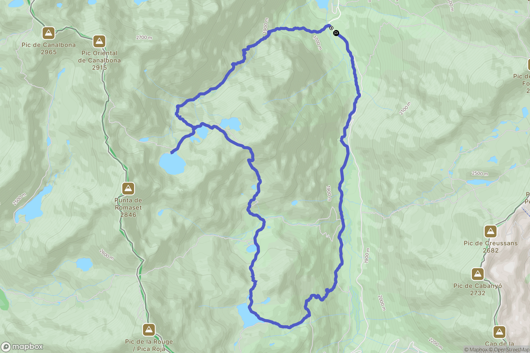 Auzat : carte du parcours de randonnée - France