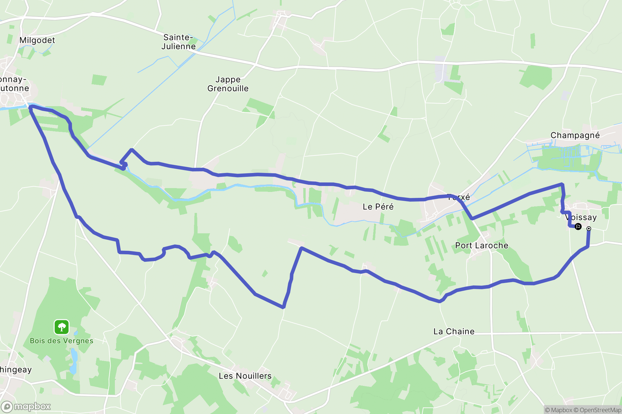 Voissay : carte du parcours de randonnée - France