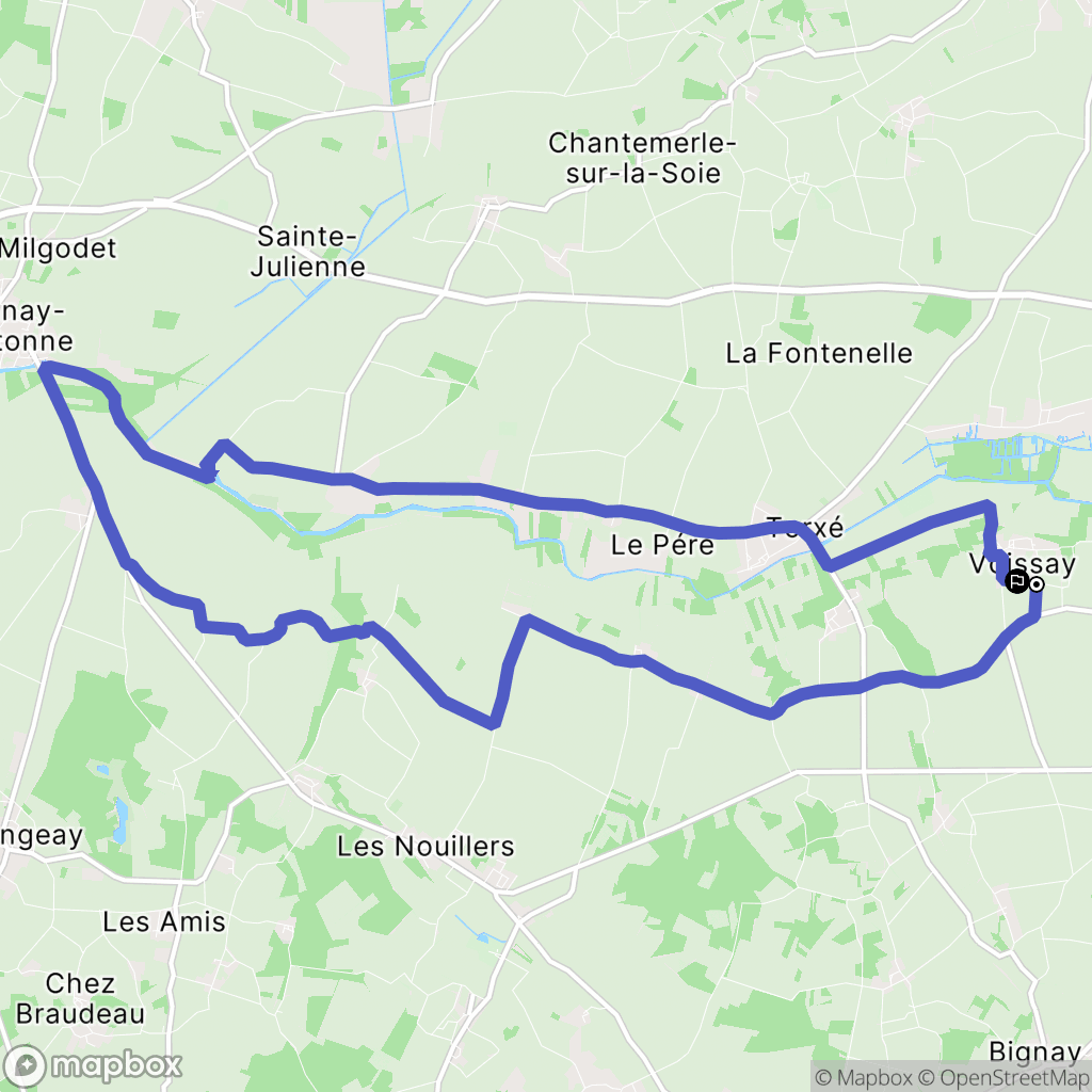 Voissay : carte du parcours de randonnée - France