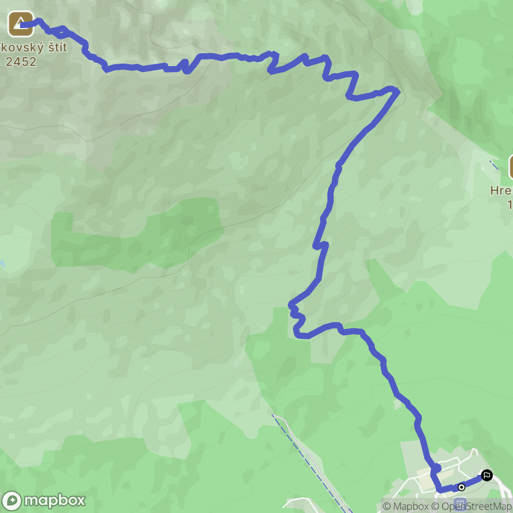Vysoké Tatry: mapa trasy - Slovakia