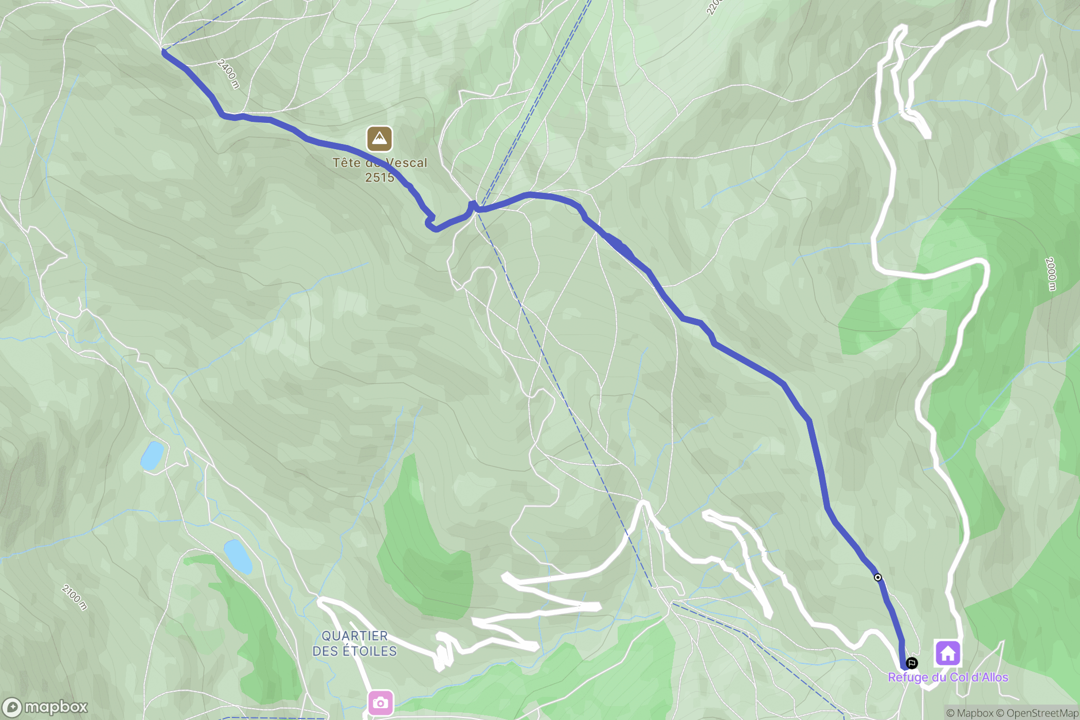 Allos : carte du parcours de randonnée - France