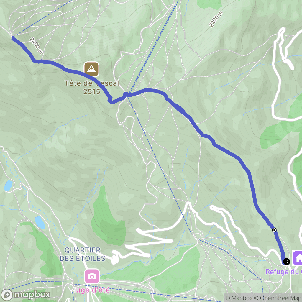 Allos : carte du parcours de randonnée - France