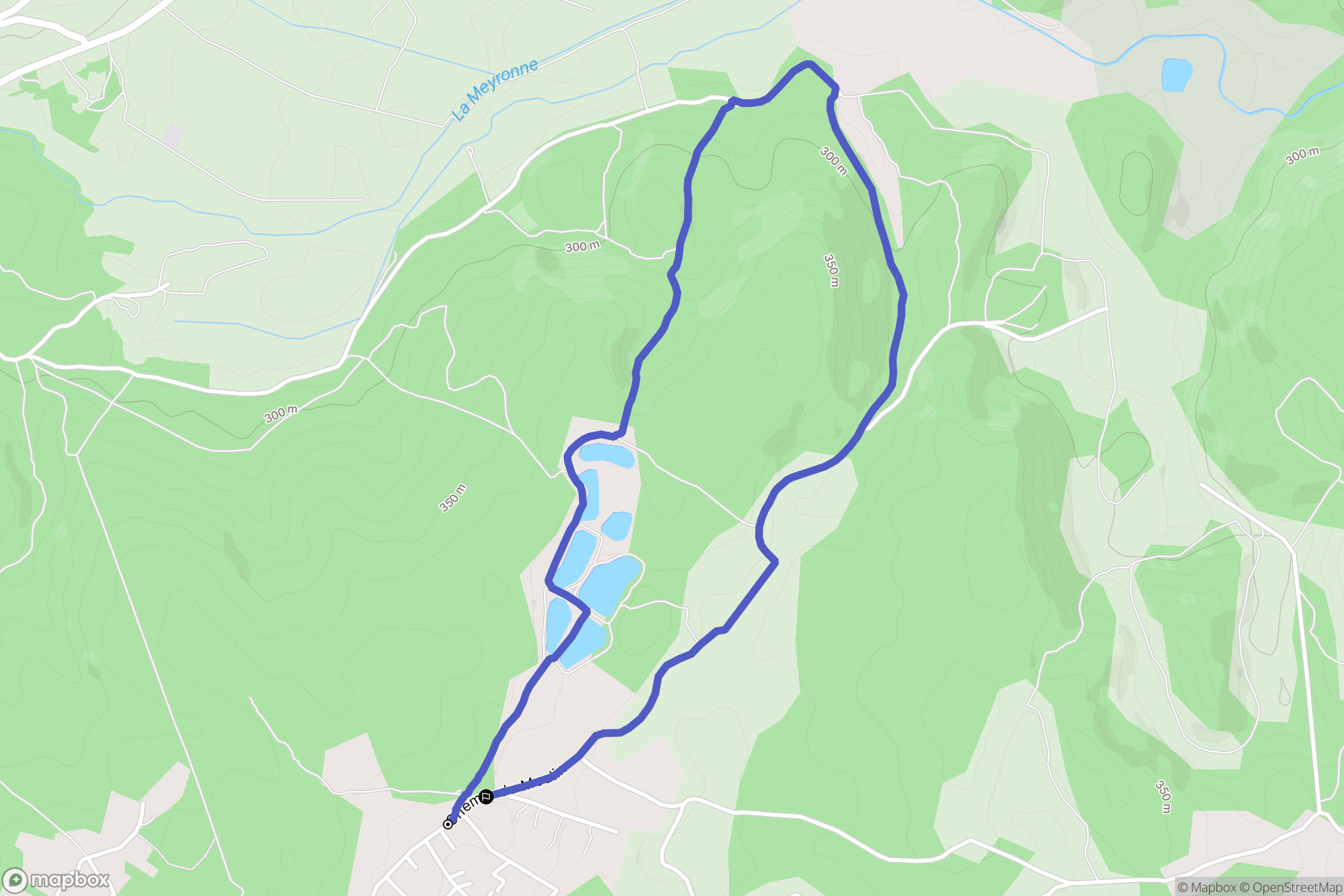 Saint-Maximin-la-Sainte-Baume : carte du parcours de randonnée - France