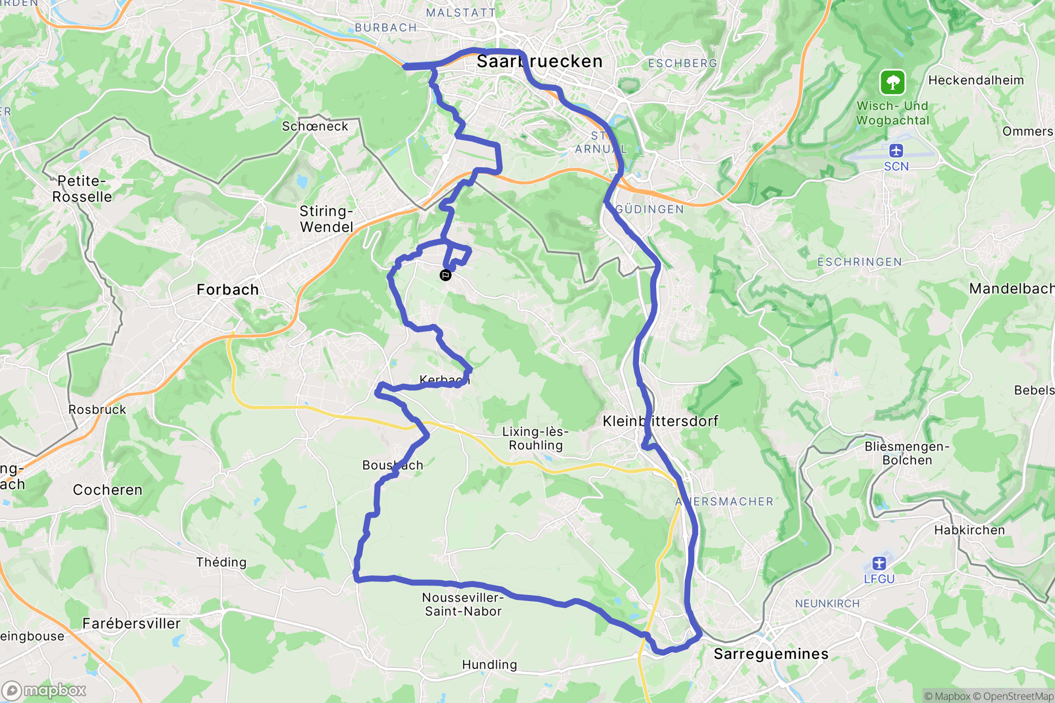 Spicheren : carte du parcours de randonnée - France
