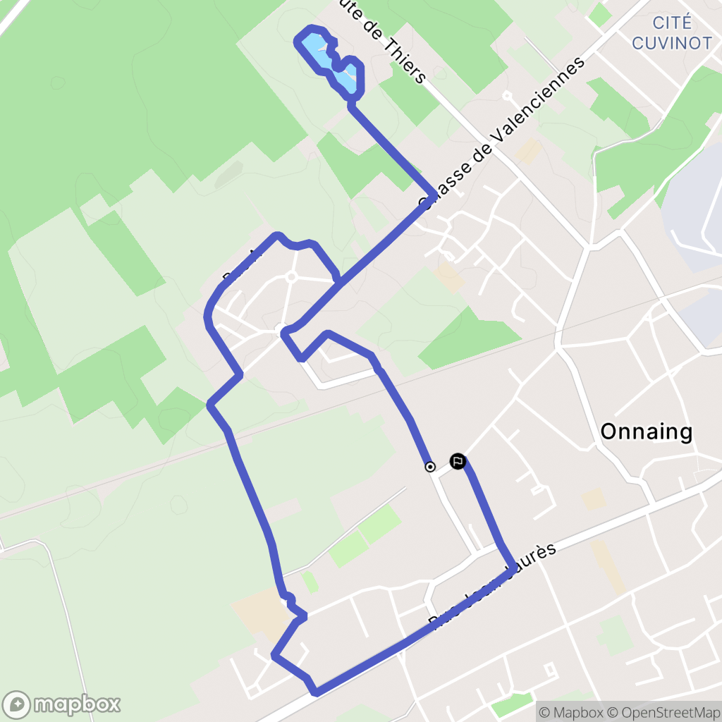 Onnaing : carte du parcours de randonnée - France