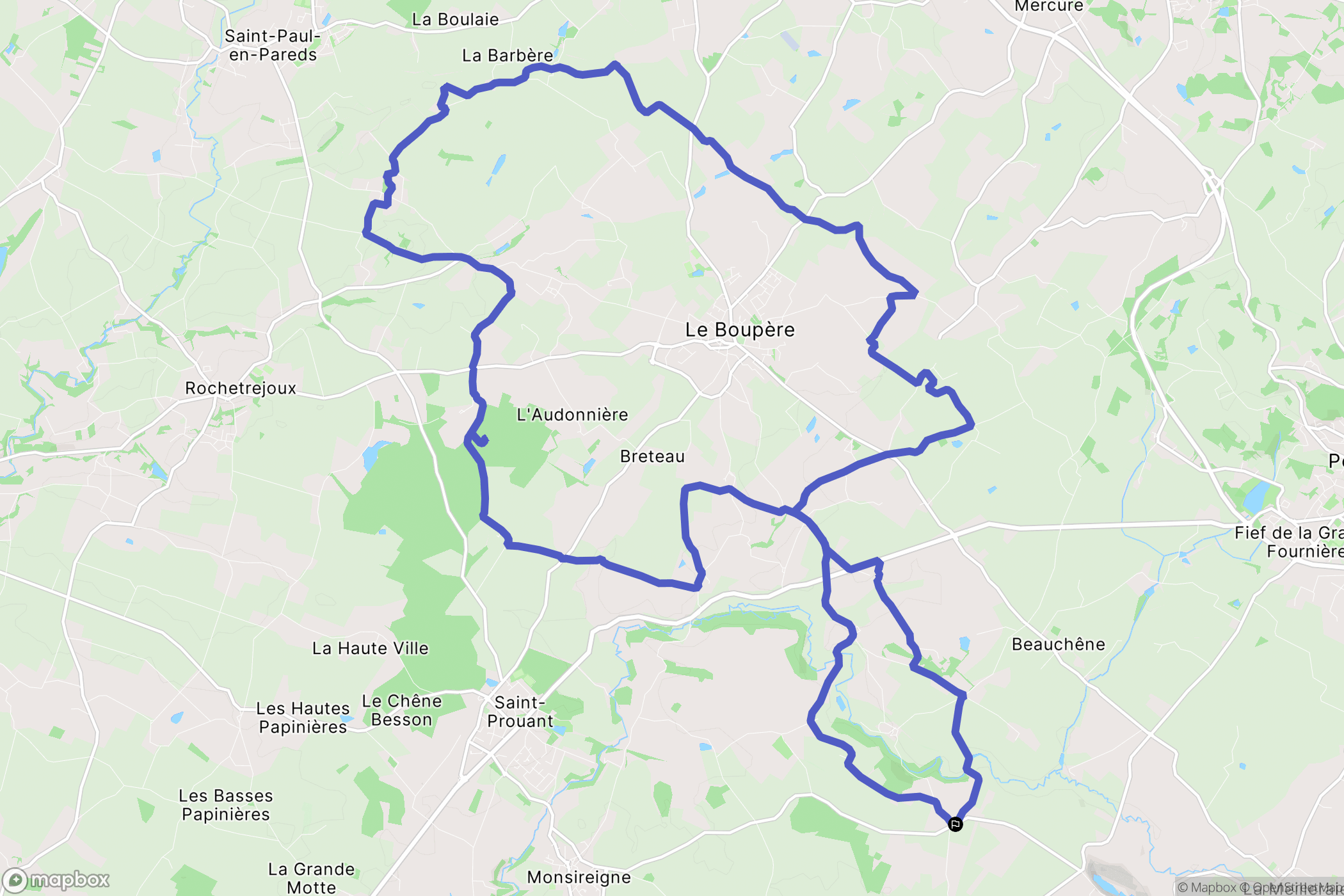 La Meilleraie-Tillay : carte du parcours de randonnée - France