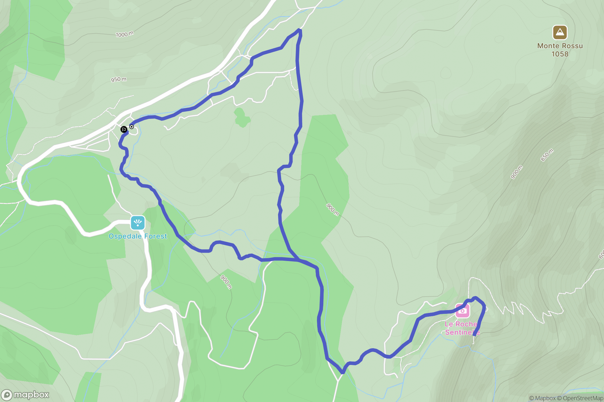 San-Gavino-di-Carbini : carte du parcours de randonnée - France
