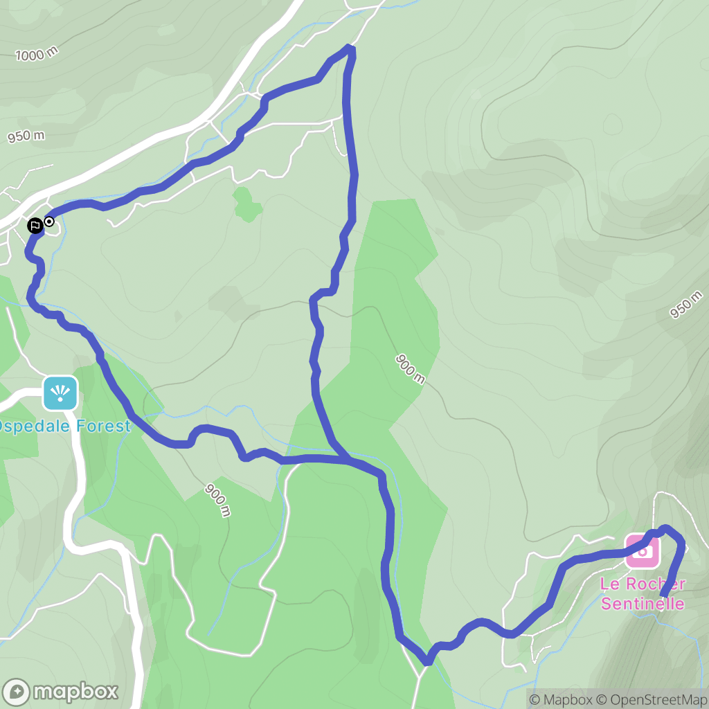 San-Gavino-di-Carbini : carte du parcours de randonnée - France