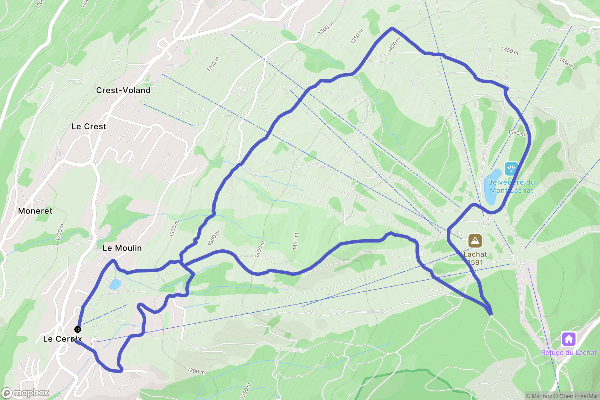 Cohennoz : carte du parcours de randonnée - France