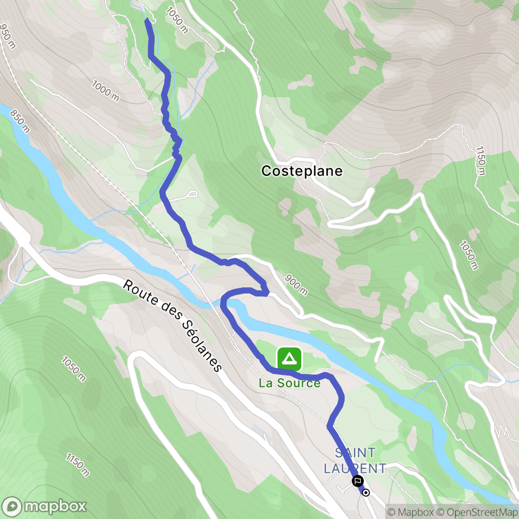 Le Lauzet-Ubaye : carte du parcours de randonnée - France
