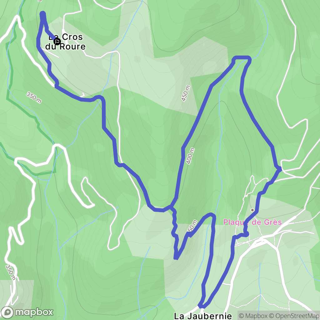 Coux : carte du parcours de randonnée - France