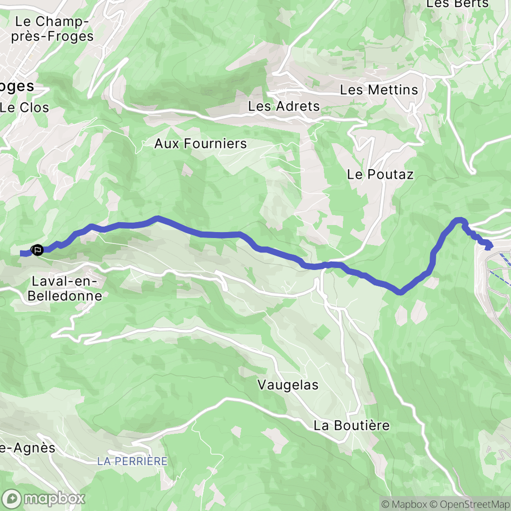 Froges : carte du parcours de randonnée - France