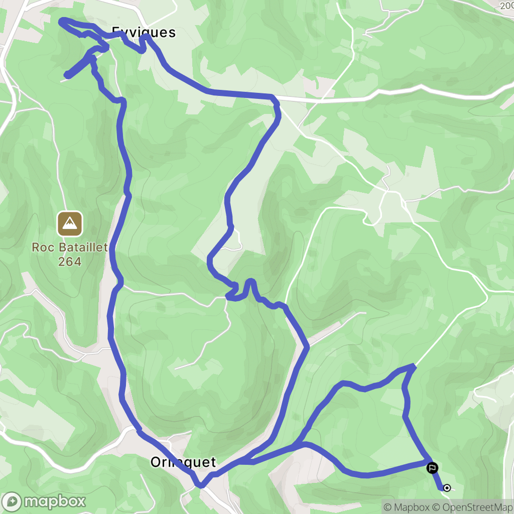 Pechs-de-l'Espérance : carte du parcours de randonnée - France