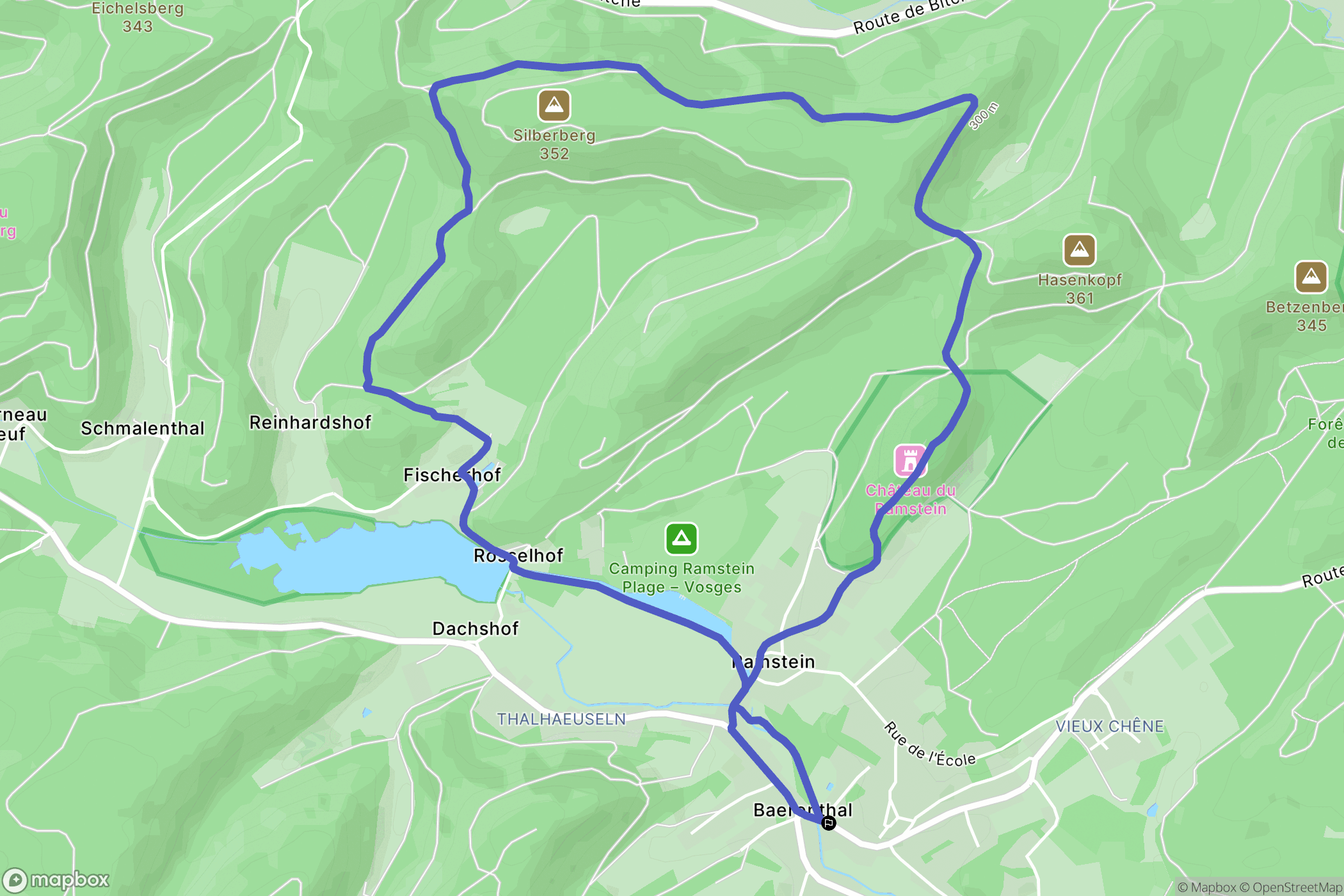 Baerenthal : carte du parcours de randonnée - France