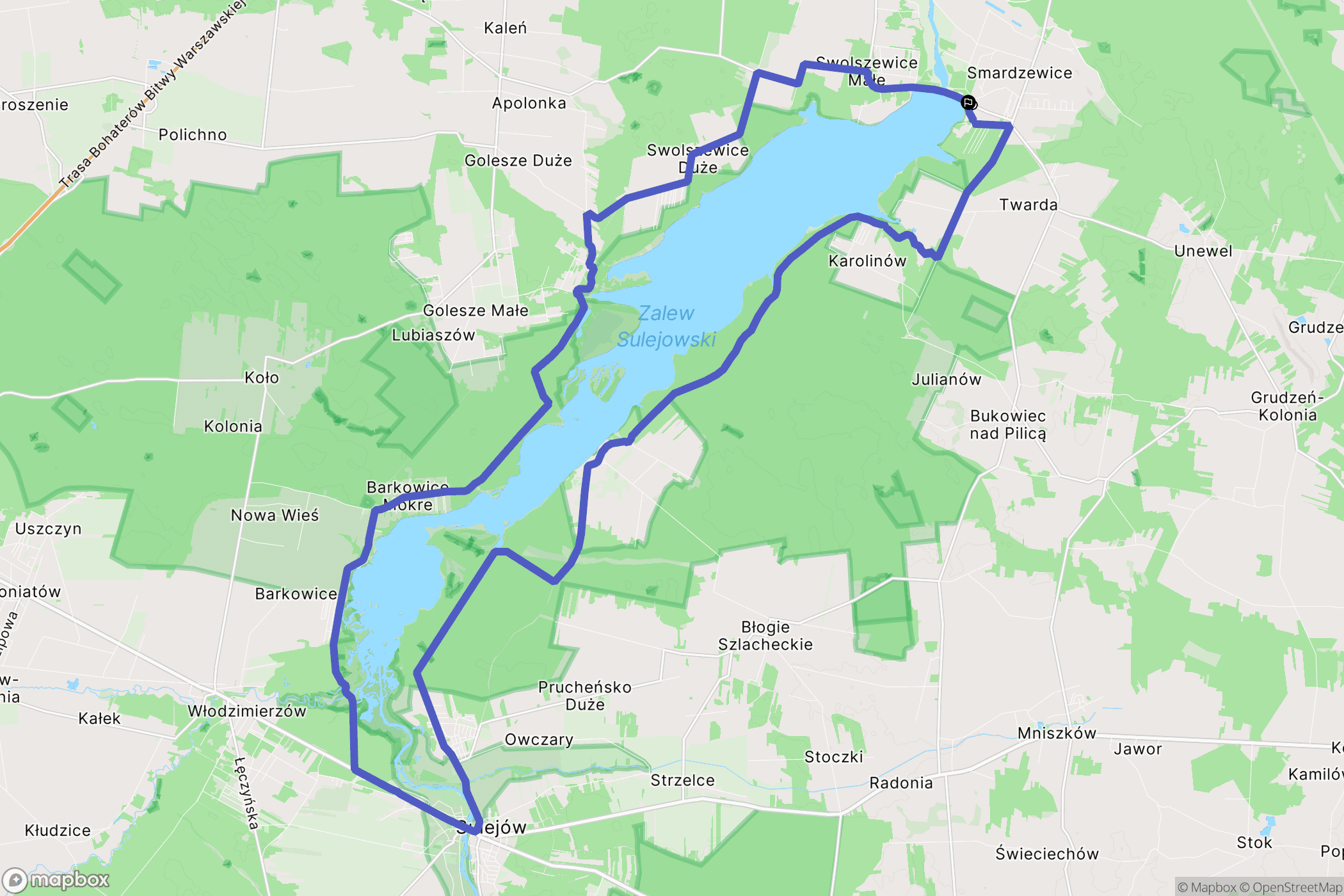 Smardzewice: mapa trasy - Poland