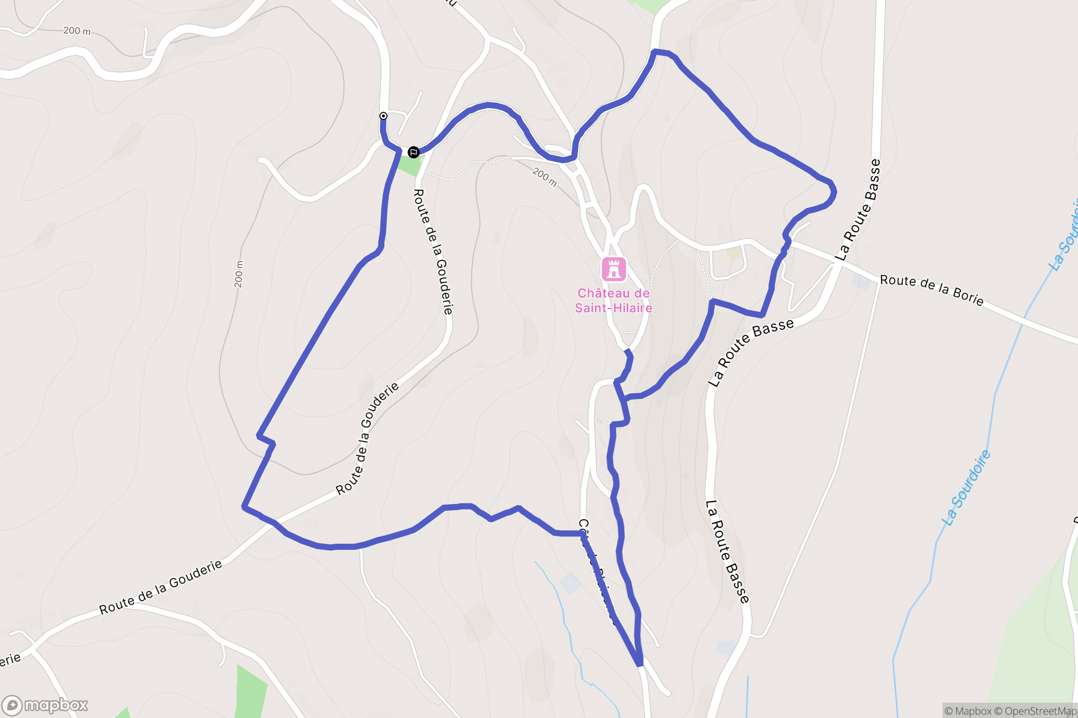 Curemonte : carte du parcours de randonnée - France