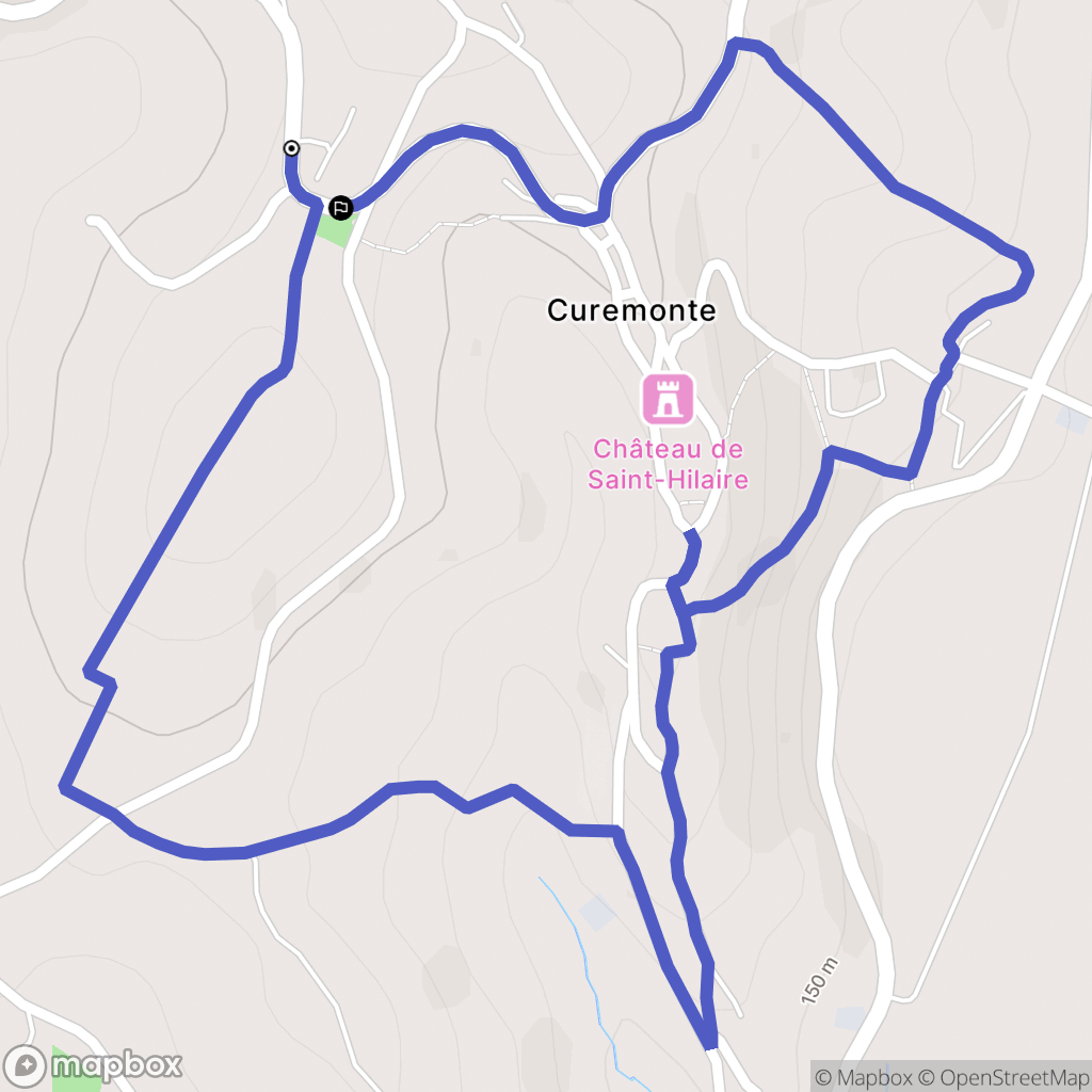 Curemonte : carte du parcours de randonnée - France