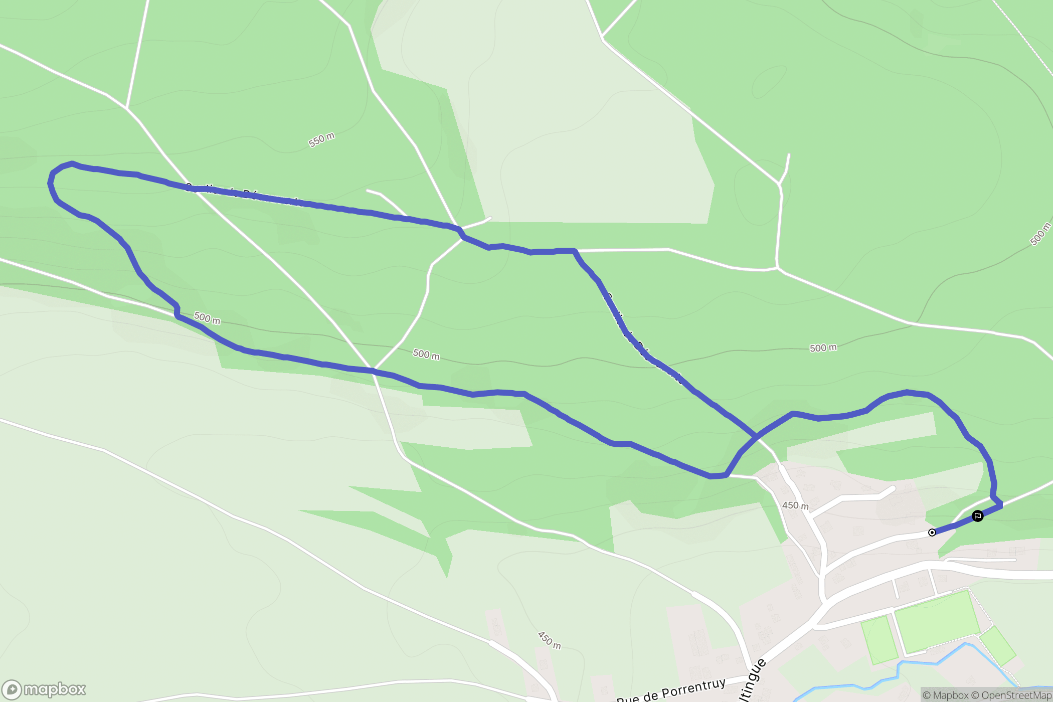 Raedersdorf : carte du parcours de randonnée - France