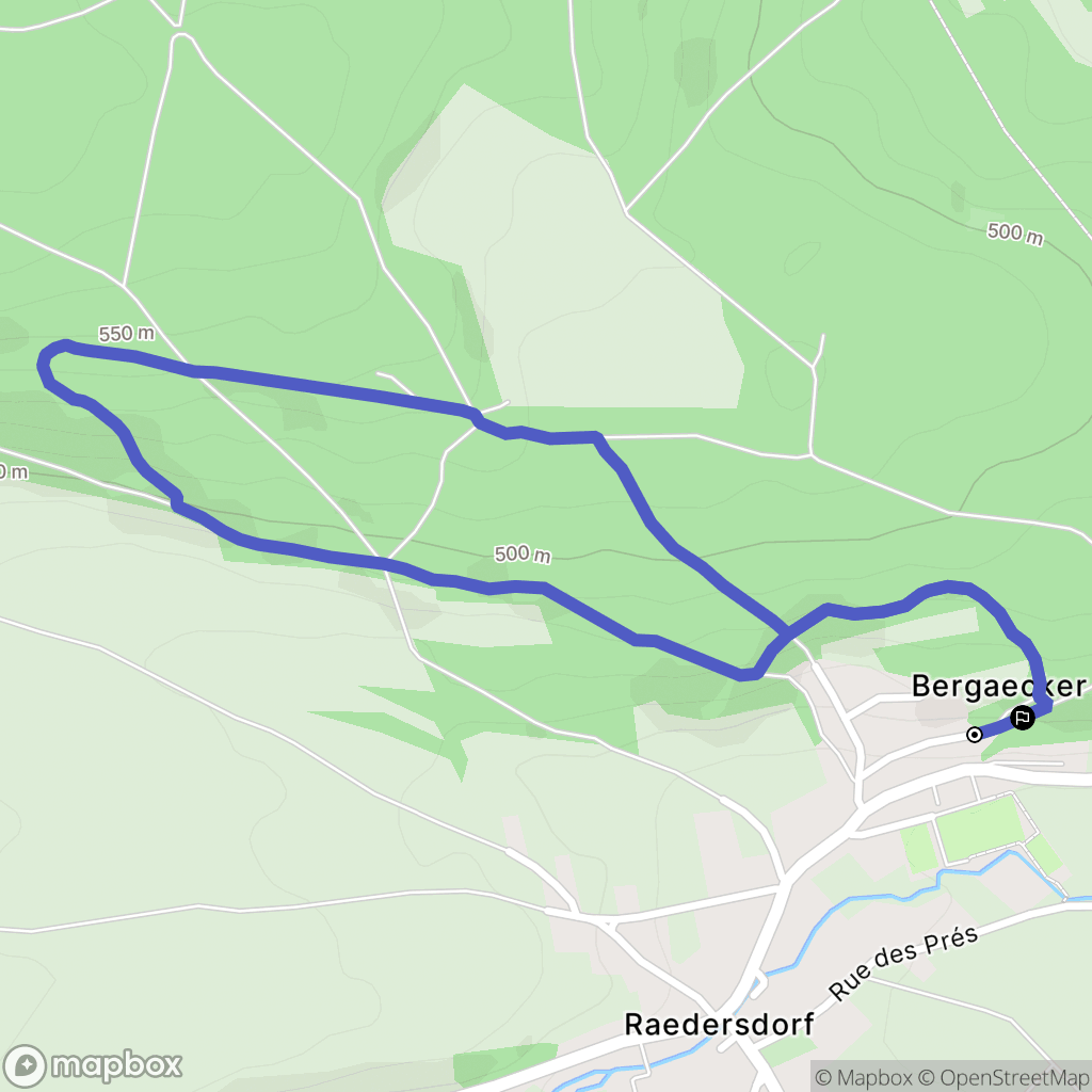 Raedersdorf : carte du parcours de randonnée - France