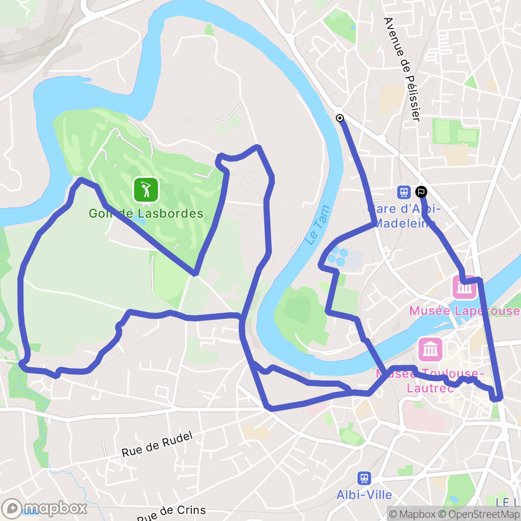 Albi : carte du parcours de randonnée - France