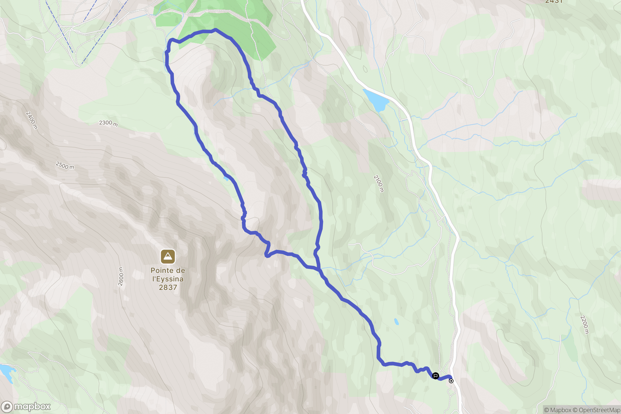 Vars : carte du parcours de randonnée - France