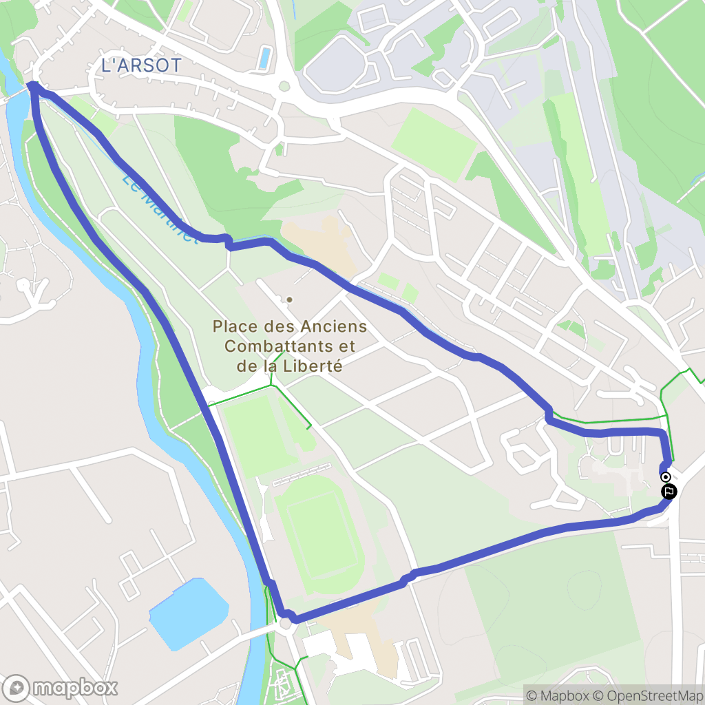 Offemont : carte du parcours de randonnée - France
