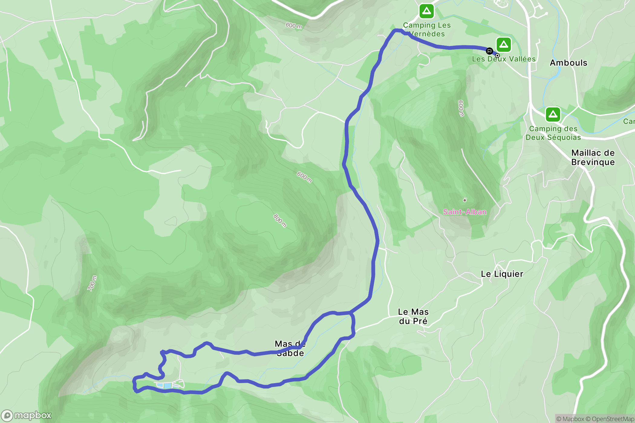 Nant : carte du parcours de randonnée - France