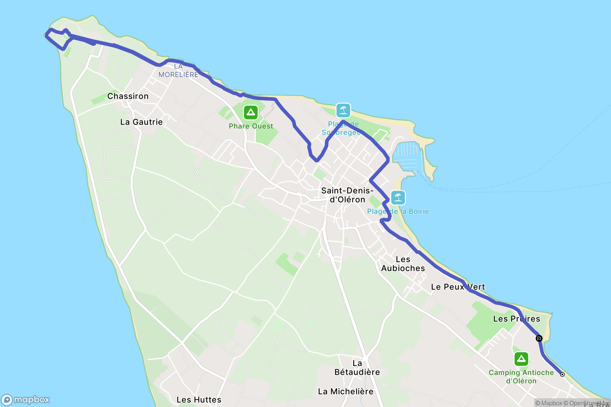 La Brée-les-Bains : carte du parcours de randonnée - France