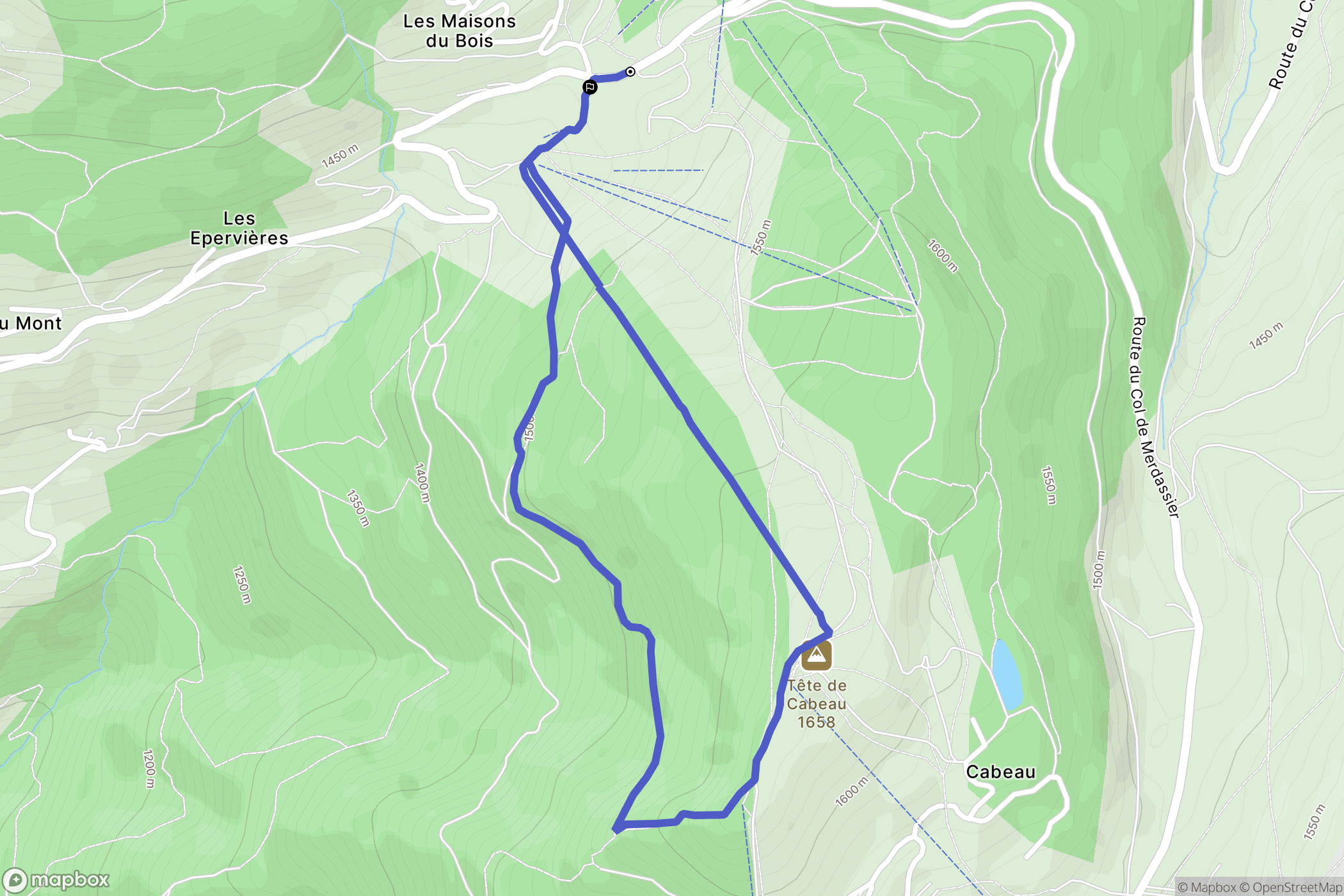 Manigod : carte du parcours de randonnée - France